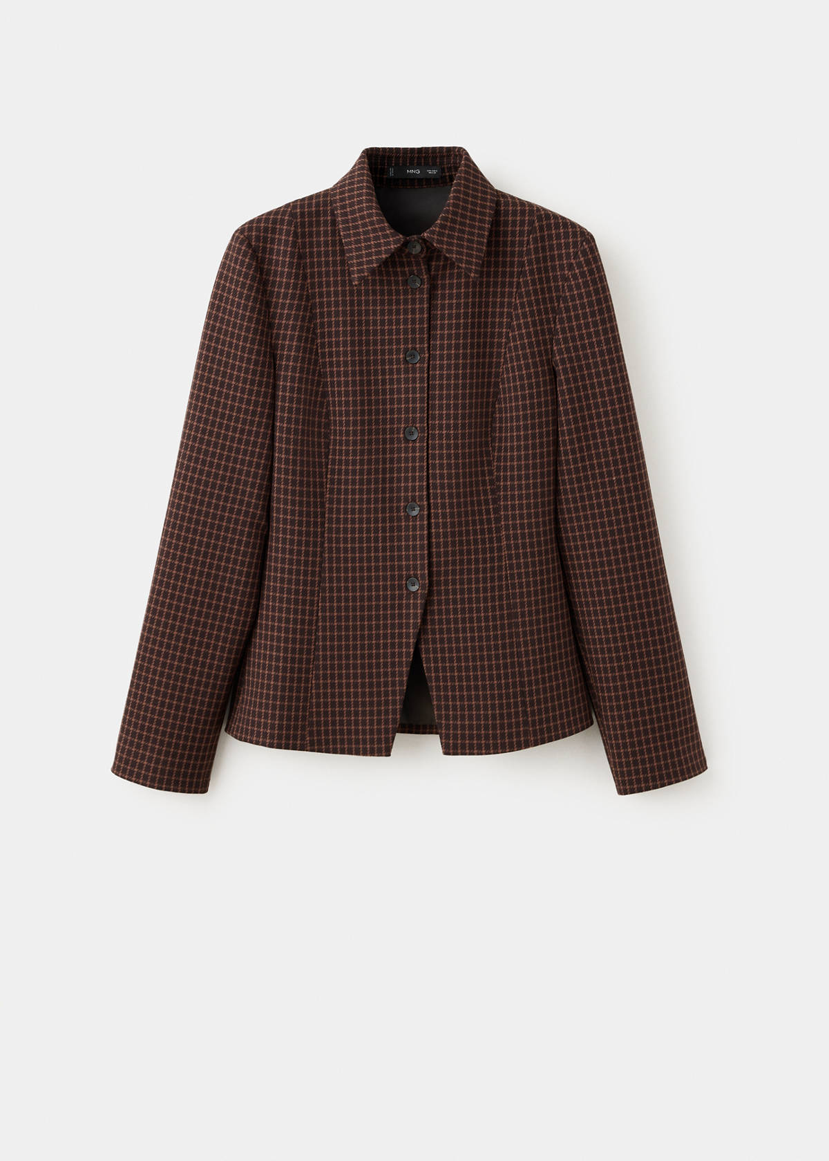 Fitted houndstooth shirt — Brown