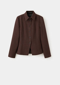 Fitted houndstooth shirt — Brown 5