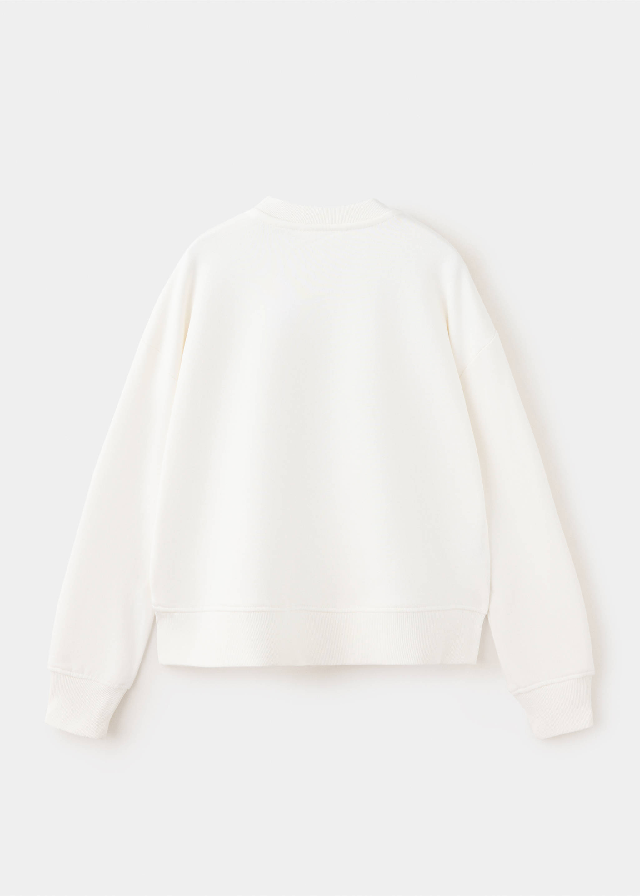Printed sweatshirt 100% cotton - Reverse of the article, Off White. Ref: 37066003-00.