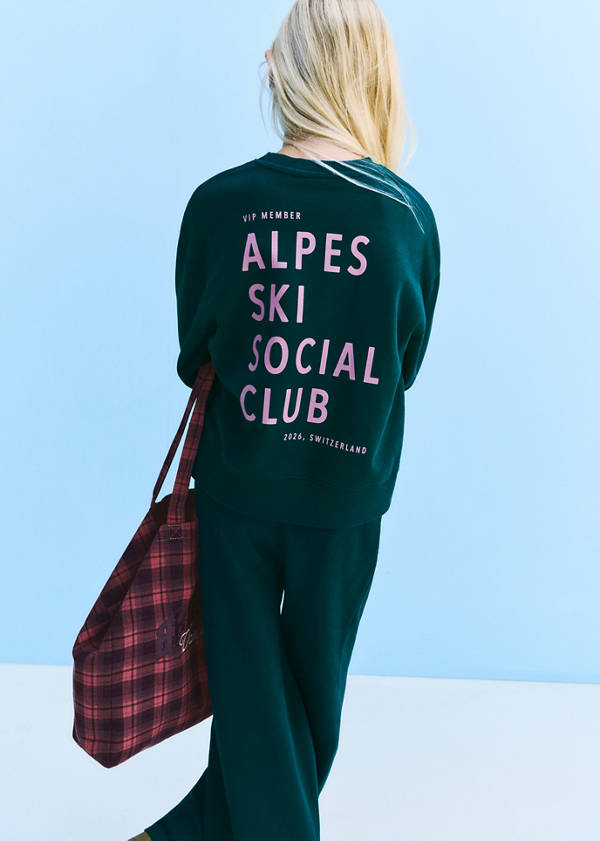 Printed sweatshirt 100% cotton — Dark Green