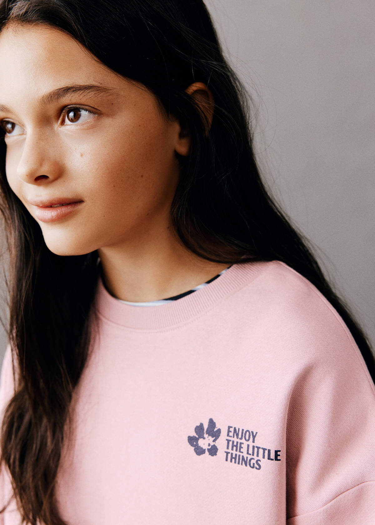 Printed sweatshirt 100% cotton — Pink