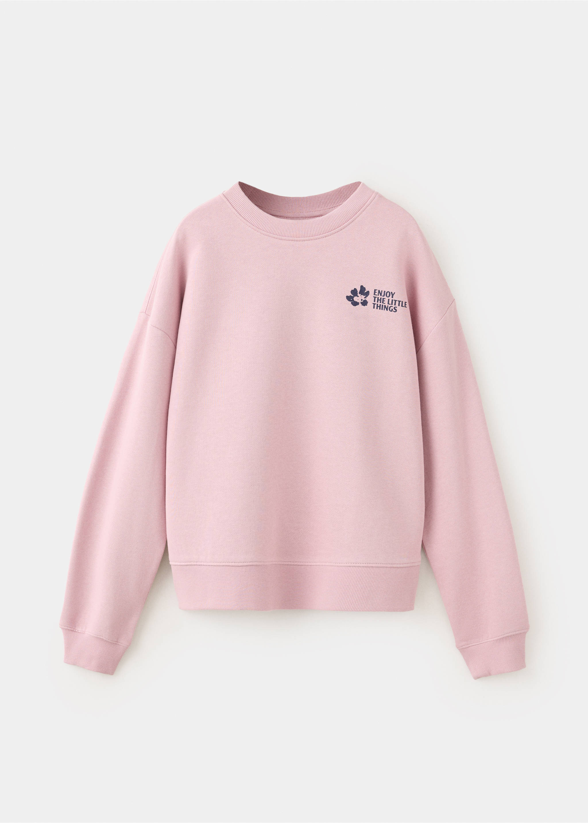 Printed sweatshirt 100% cotton - Article without model, Pink. Ref: 37066003-00.