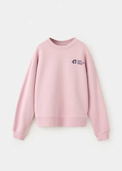 Printed sweatshirt 100% cotton — Pink 3