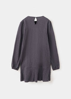 Textured ruched side dress — Charcoal 3