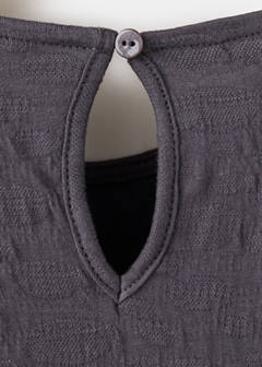 Textured ruched side dress — Charcoal 2