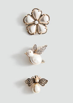 Set of 3 combined brooches — Gold 1