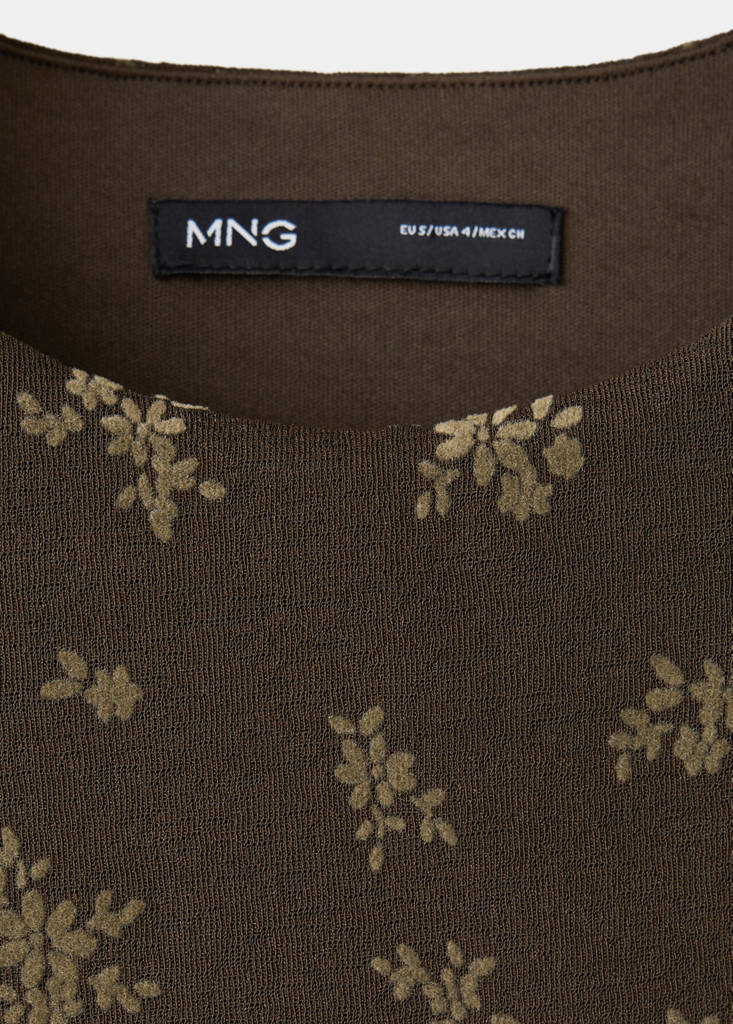 Ruched devoré dress — Brown