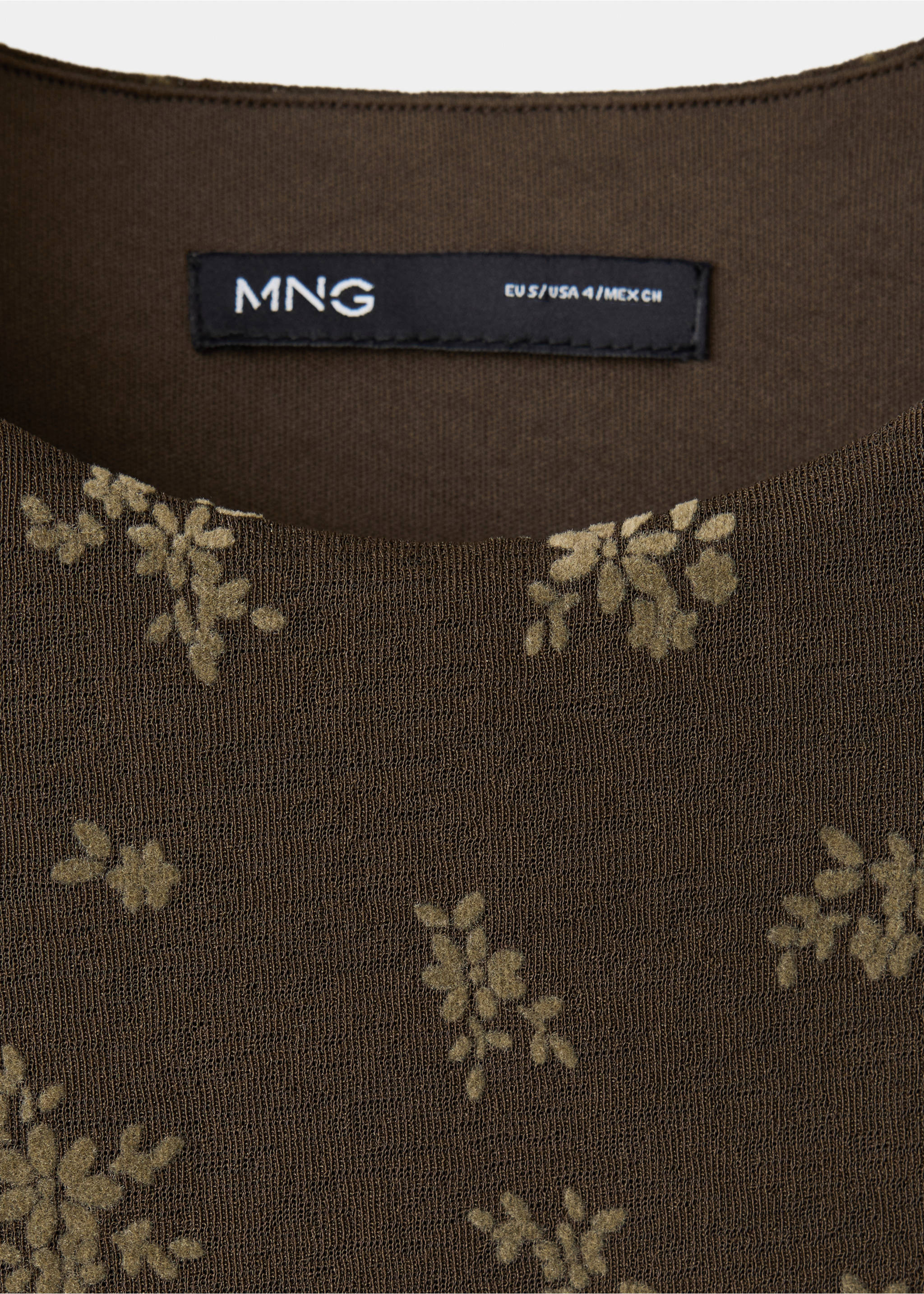 Ruched devoré dress - Details of the article 8, Brown. Ref: 37066011-00.
