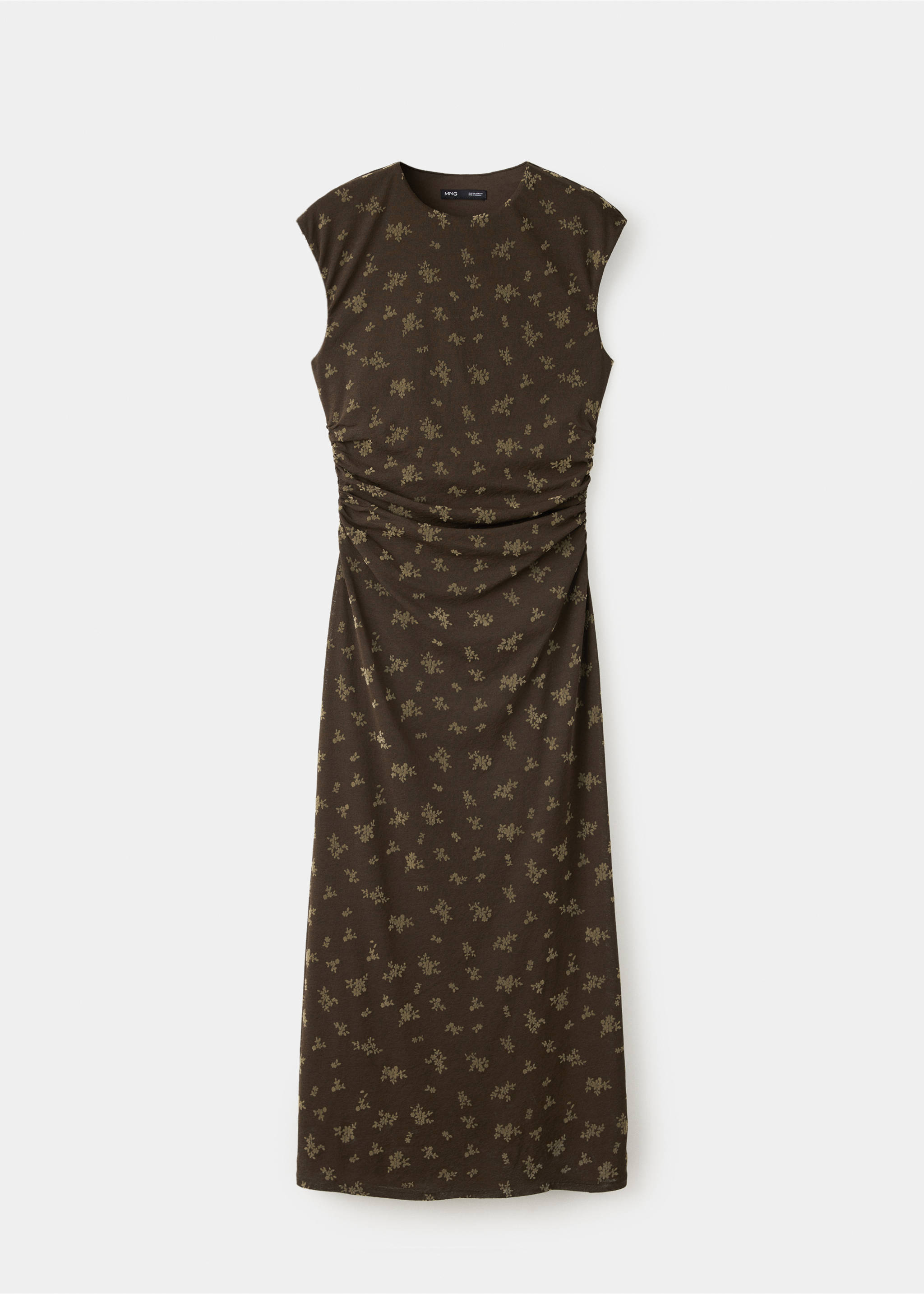 Ruched devoré dress - Article without model, Brown. Ref: 37066011-00.