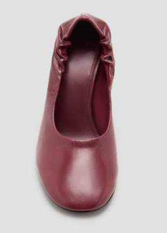 Round-toe leather high-heeled shoes — Burgundy 4