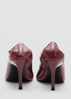 Round-toe leather high-heeled shoes — Burgundy 5