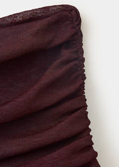 Skirt with gathers and an asymmetrical hemline — Burgundy 6