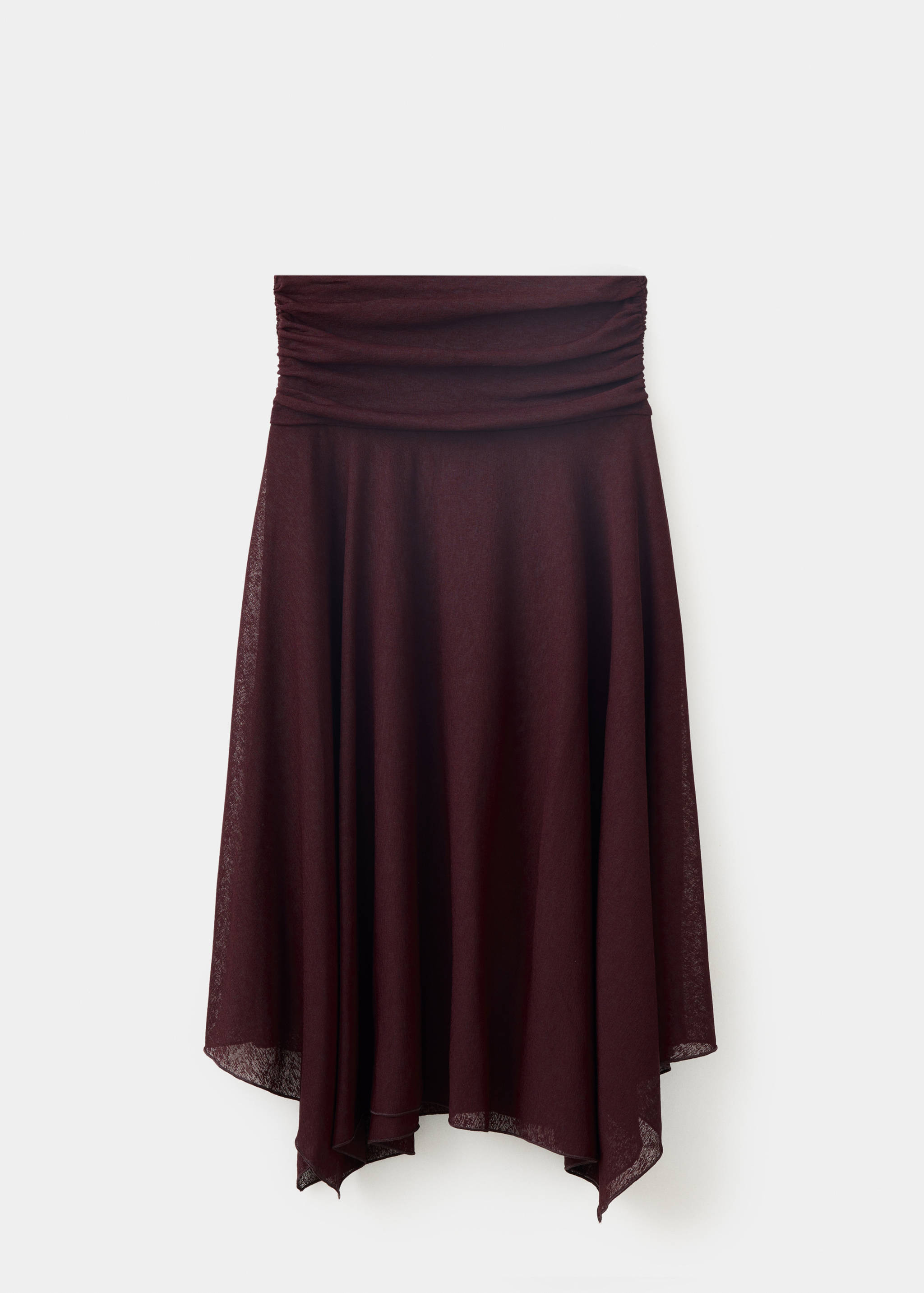 Skirt with gathers and an asymmetrical hemline - Article without model
