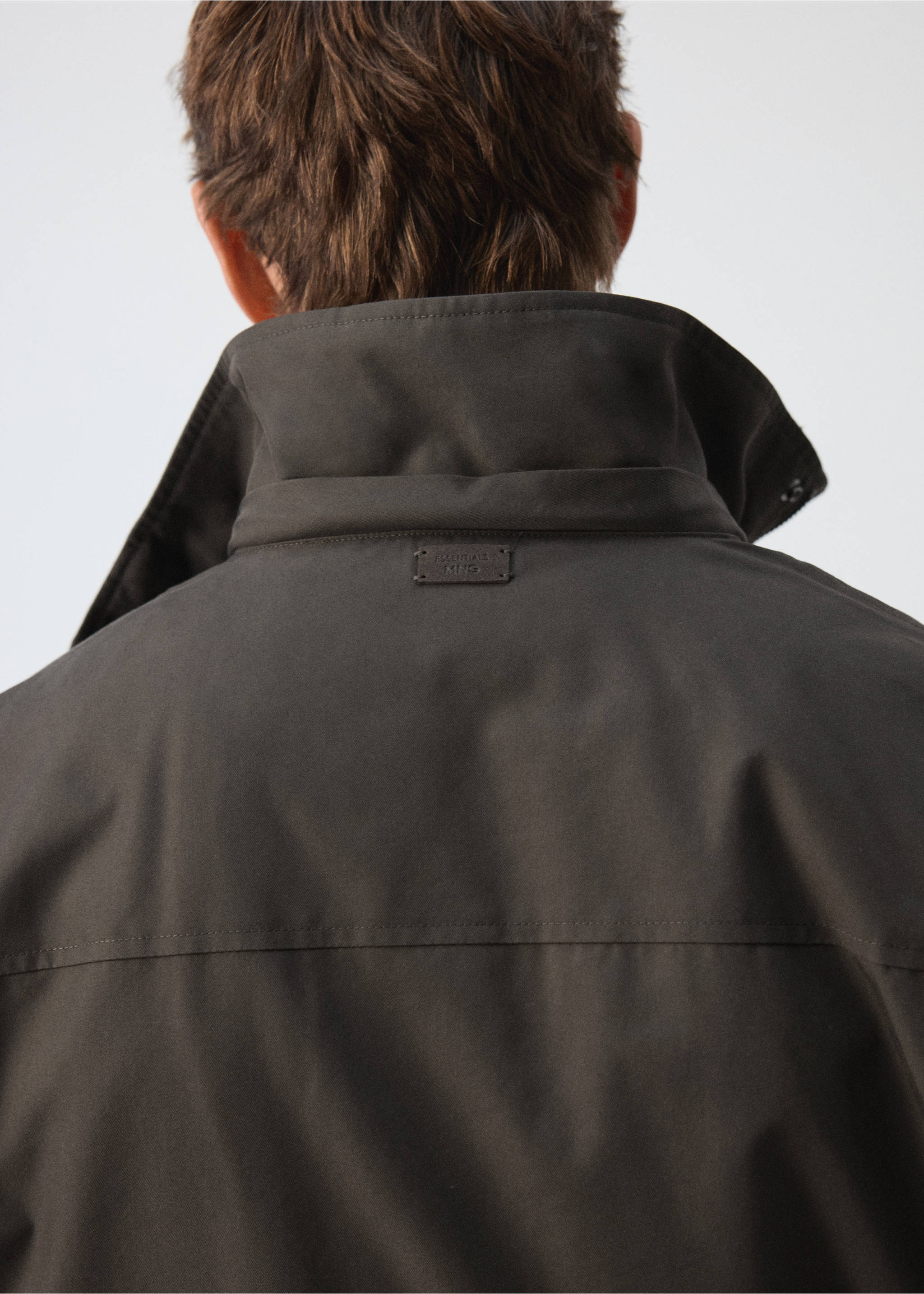 Parka mezcla algodón capucha - Detalle del artículo 3, Marrón. Ref: 37066320-00.