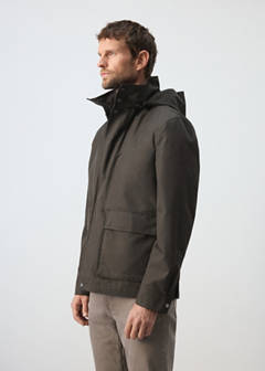 Cotton-blend parka with detachable hood — Brown 5