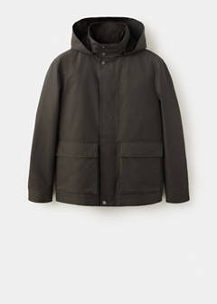 Cotton-blend parka with detachable hood — Brown 10