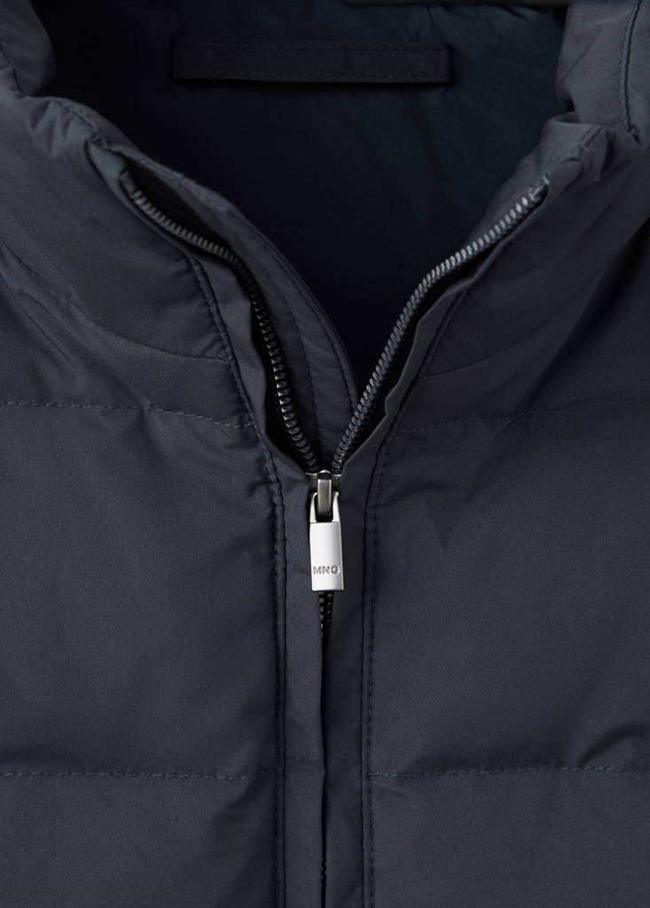 Water-repellent down quilted vest — Night Blue