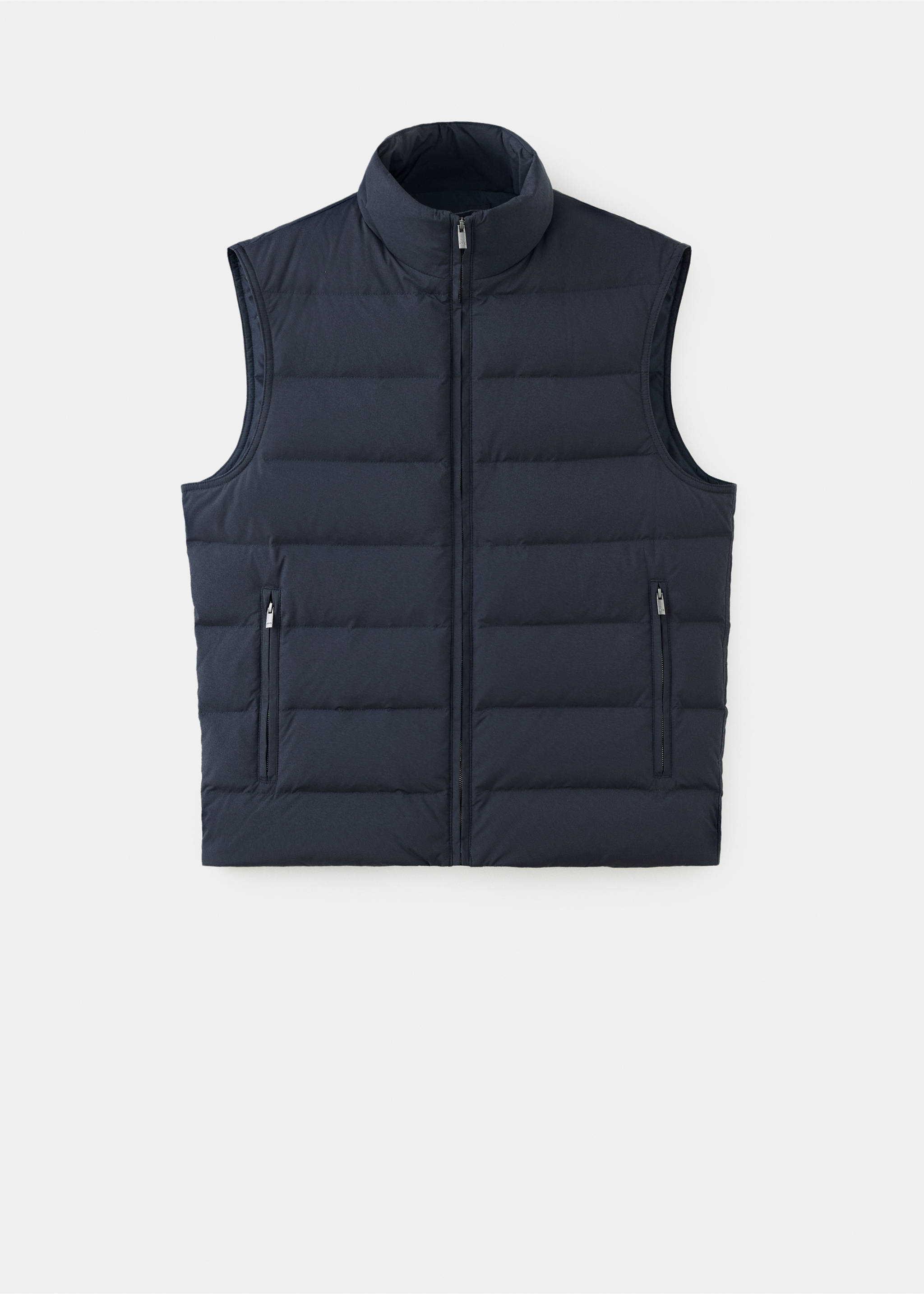 Water-repellent down quilted vest - Article without model, Night Blue. Ref: 37066321-00.