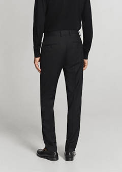 Turin suit trousers, 100% virgin wool, slim fit — Black 3