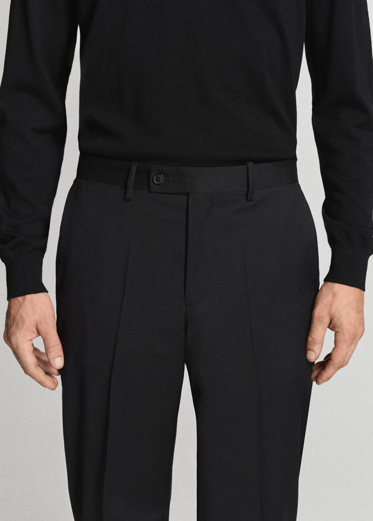 Turin 100% wool suit trousers — Black