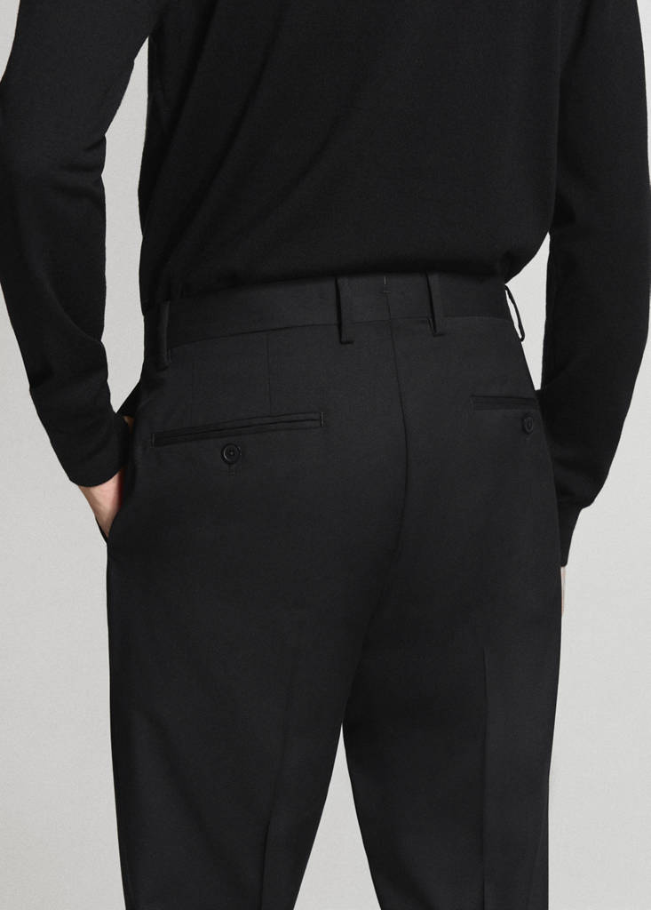 Turin 100% wool suit trousers — Black