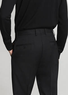 Turin suit trousers, 100% virgin wool, slim fit — Black 6