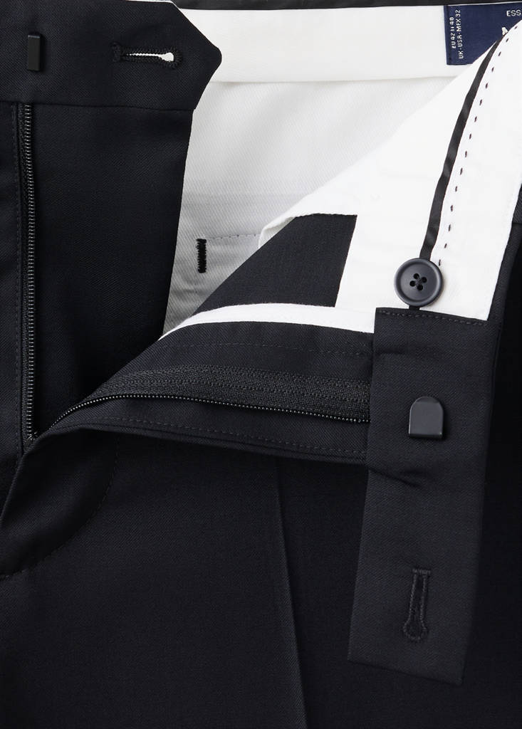 Turin 100% wool suit trousers — Black
