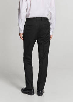 Turin suit trousers, 100% virgin wool, slim fit — Black 12