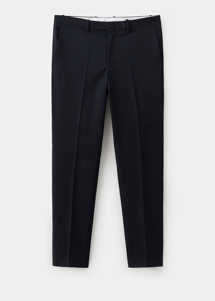 Turin 100% wool suit trousers — Black