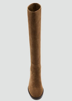 Suede ankle boot with heel — Tobacco Brown 7