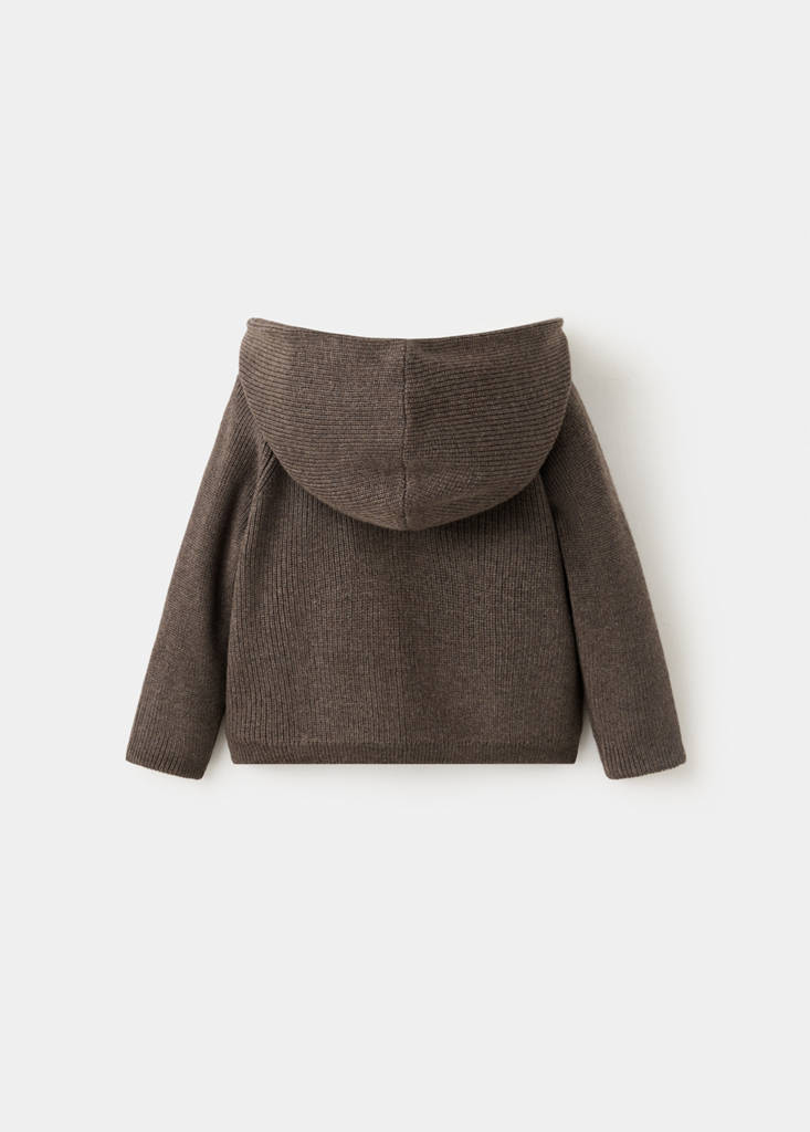 Hooded cardigan — Chocolate