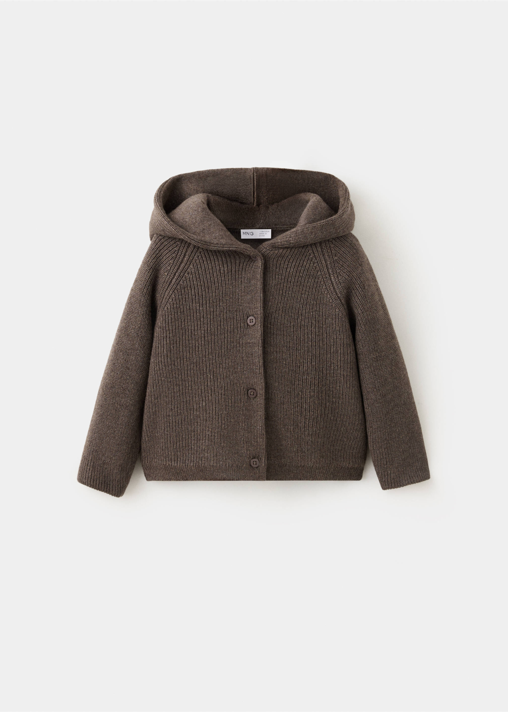 Cardigan capuche - Article sans modèle, Chocolat. Ref: 37066326-00.