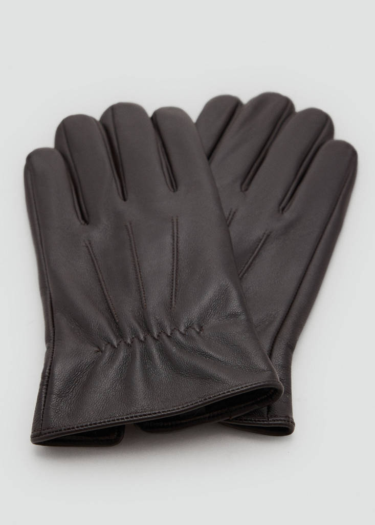 Leather gloves — Brown