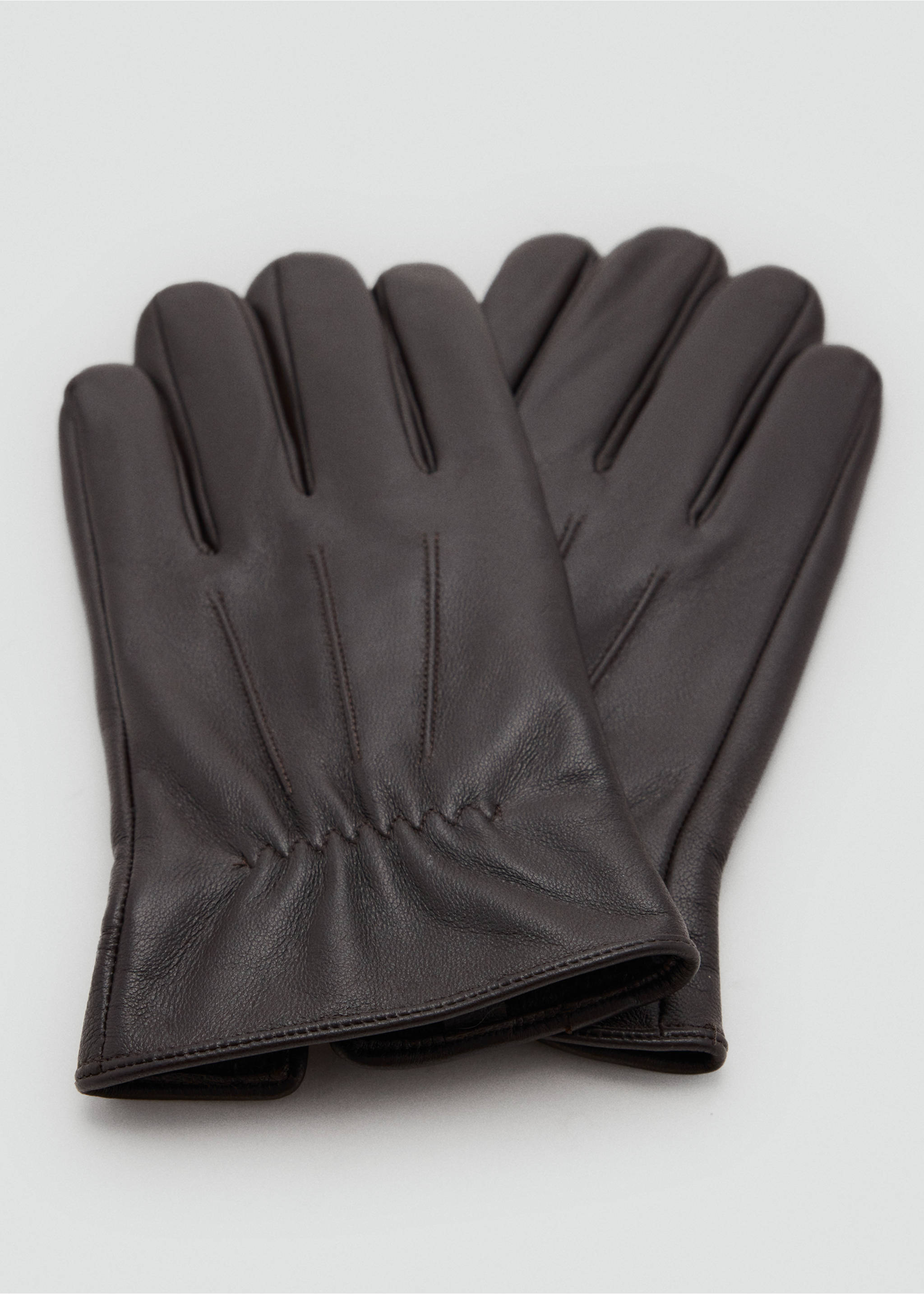 Leather gloves - Medium plane, Brown. Ref: 37066327-00.