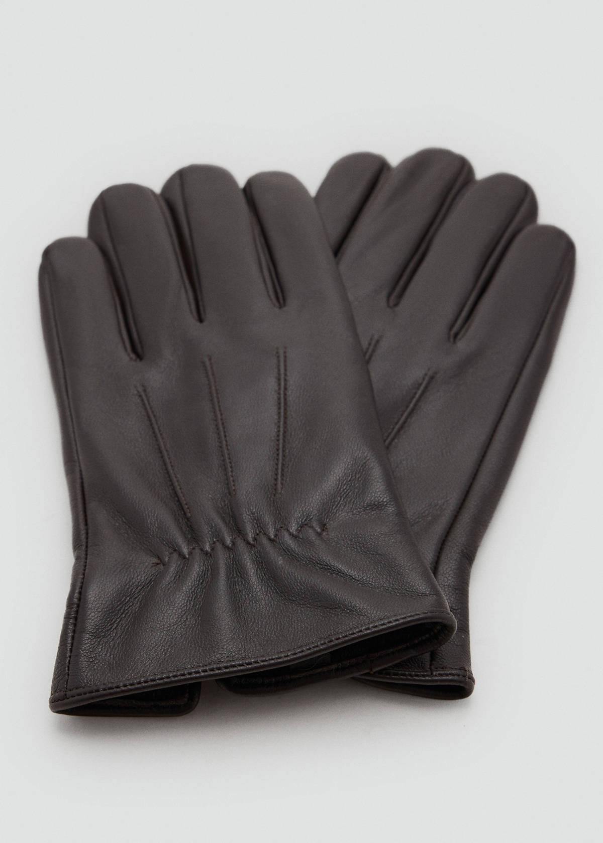 Leather gloves — Brown