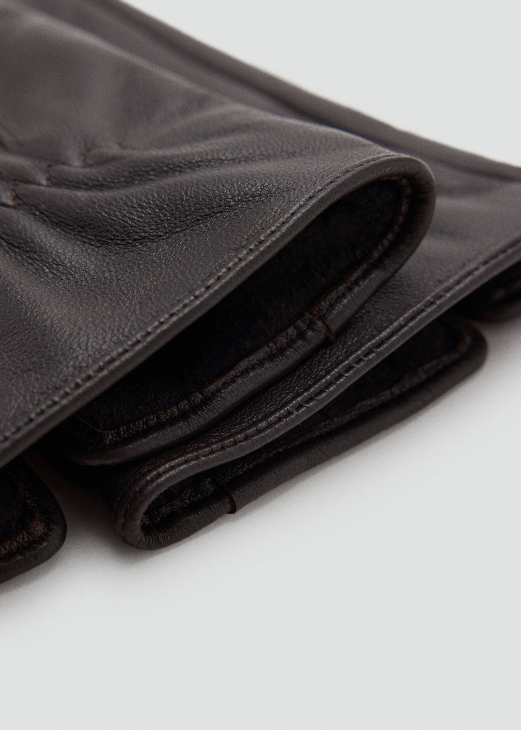Leather gloves - Details of the article 1, Brown. Ref: 37066327-00.