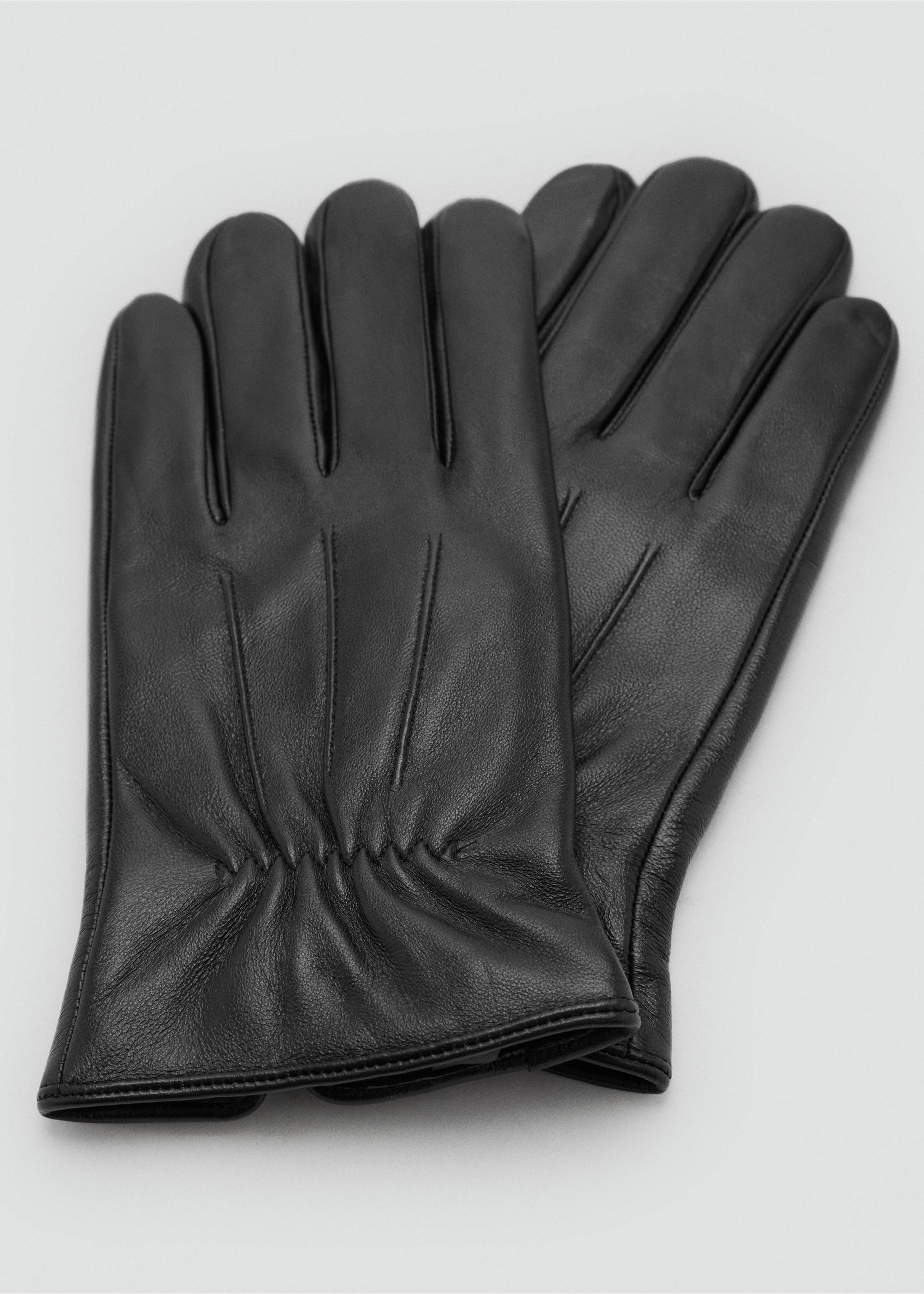 Leather gloves - Medium plane, Black. Ref: 37066327-00.