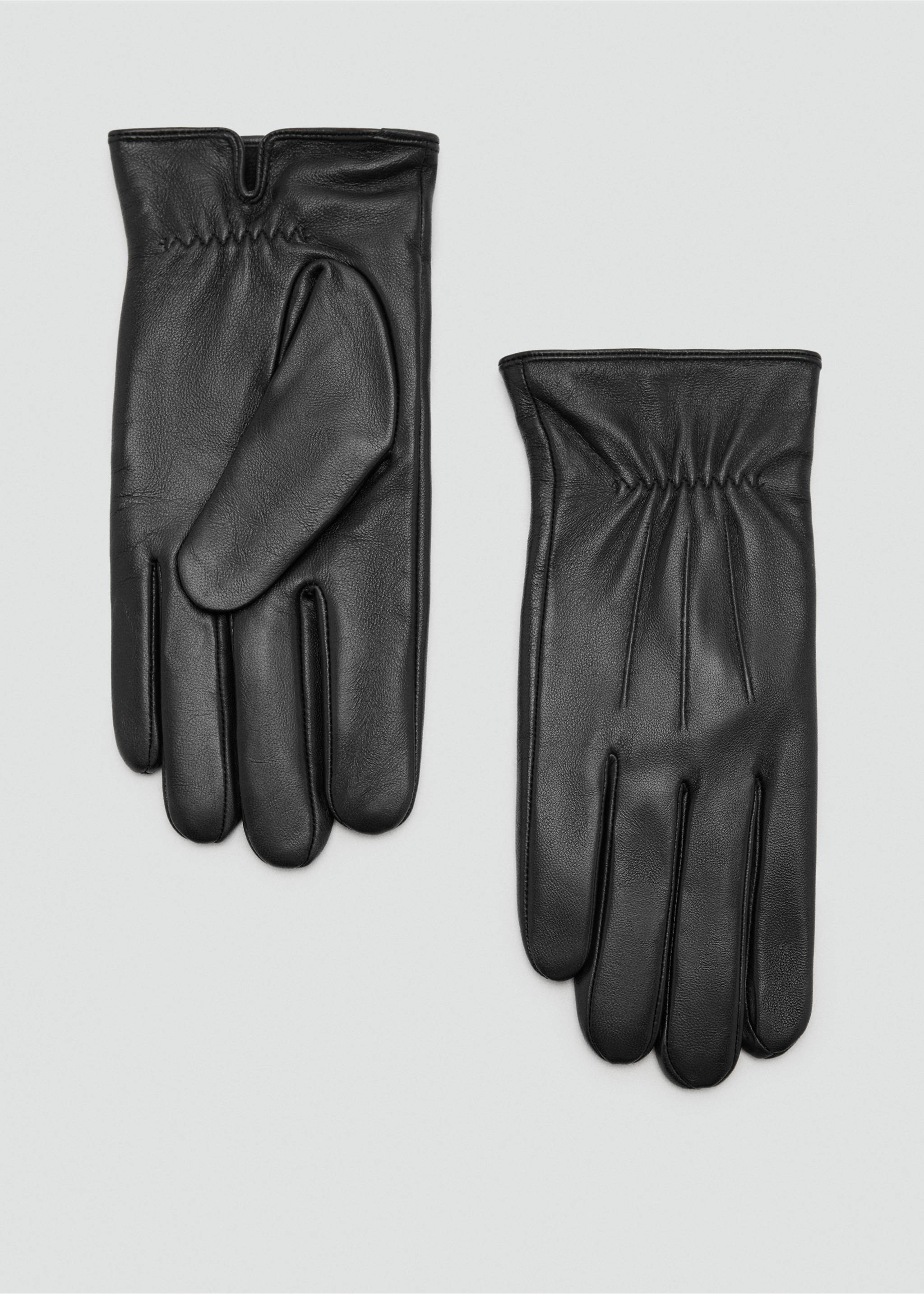 Leather gloves - Article without model, Black. Ref: 37066327-00.