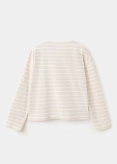 Striped cut-out T-shirt — Sand 3