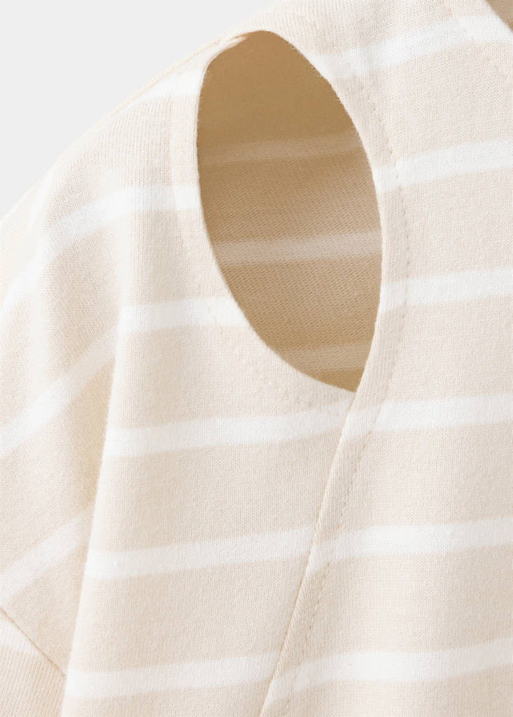 Striped cut-out T-shirt — Sand