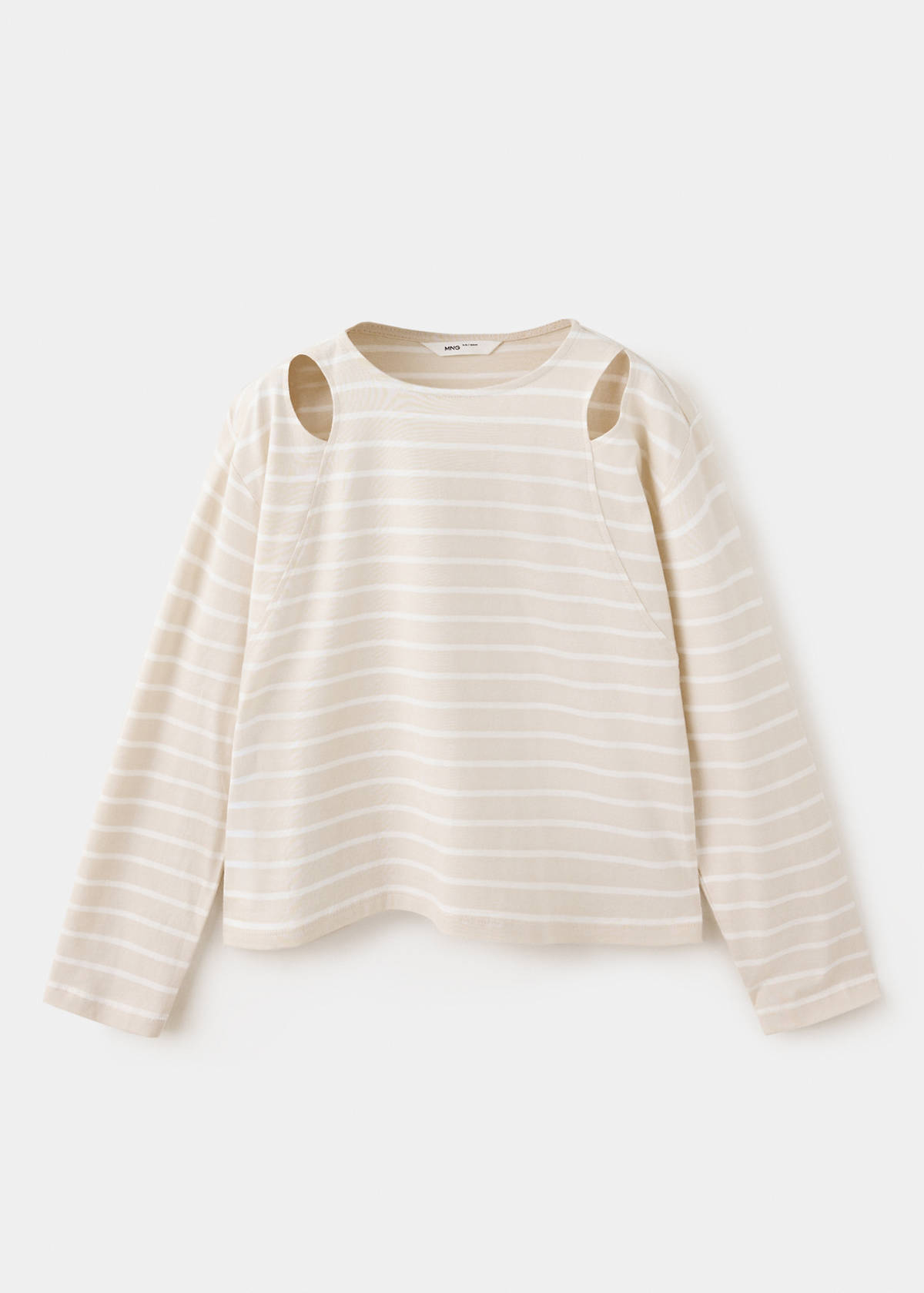 Striped cut-out T-shirt — Sand