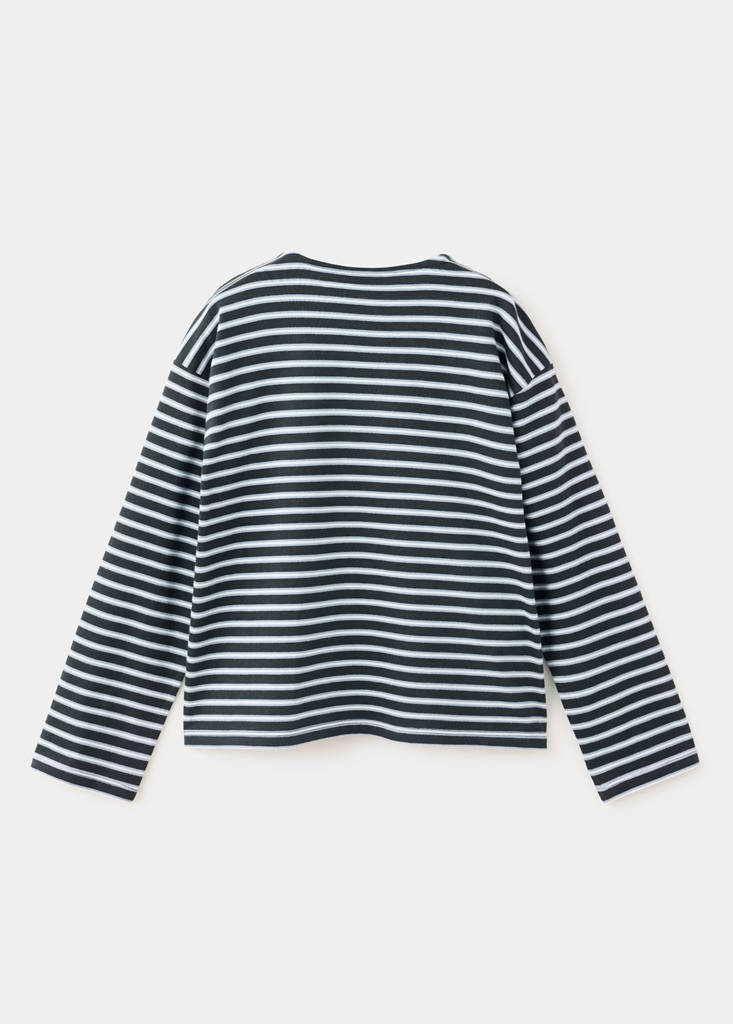 Striped cut-out T-shirt — Navy