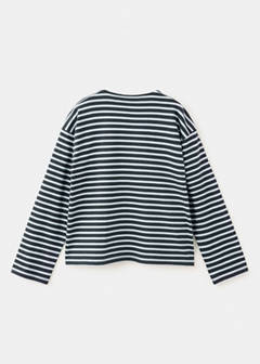 Striped cut-out T-shirt — Navy 6