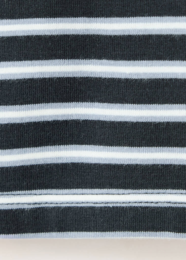 Striped cut-out T-shirt — Navy