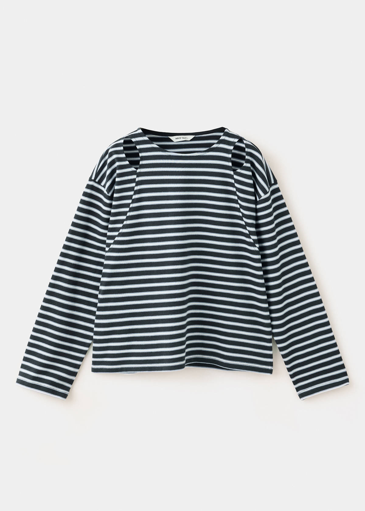 Striped cut-out T-shirt — Navy