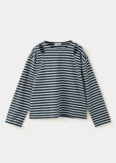 Striped cut-out T-shirt — Navy 3