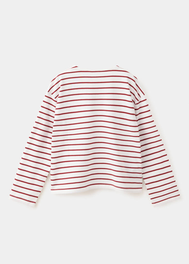Striped cut-out T-shirt — Red