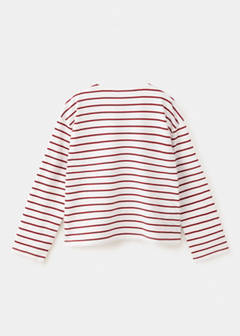 Striped cut-out T-shirt — Red 3
