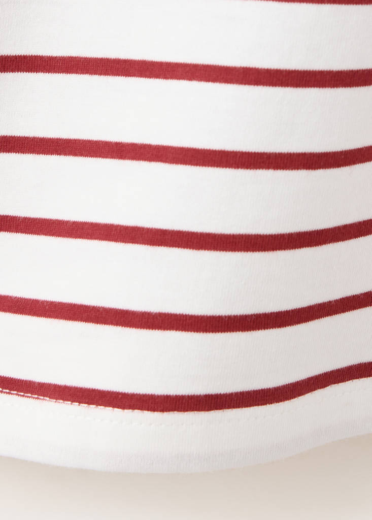 Striped cut-out T-shirt — Red