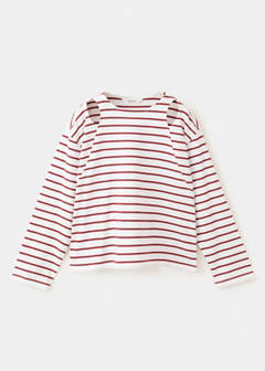 Striped cut-out T-shirt — Red 1